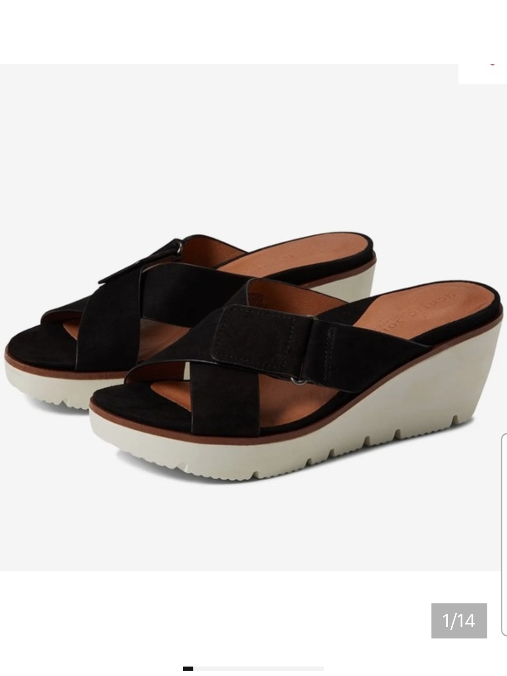 Gentle Souls Kenneth Cole Black Lavern Wedge Mule Sandal Size 9M